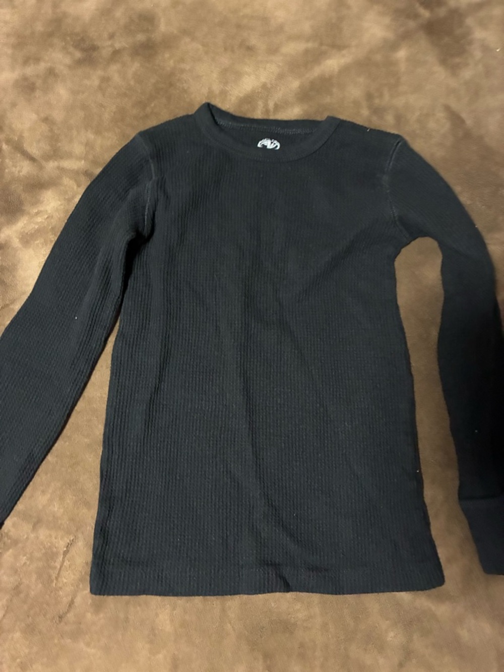 Black Ribbed Thermal Top and Leggings Set boys size 8 - Picture 2 of 5